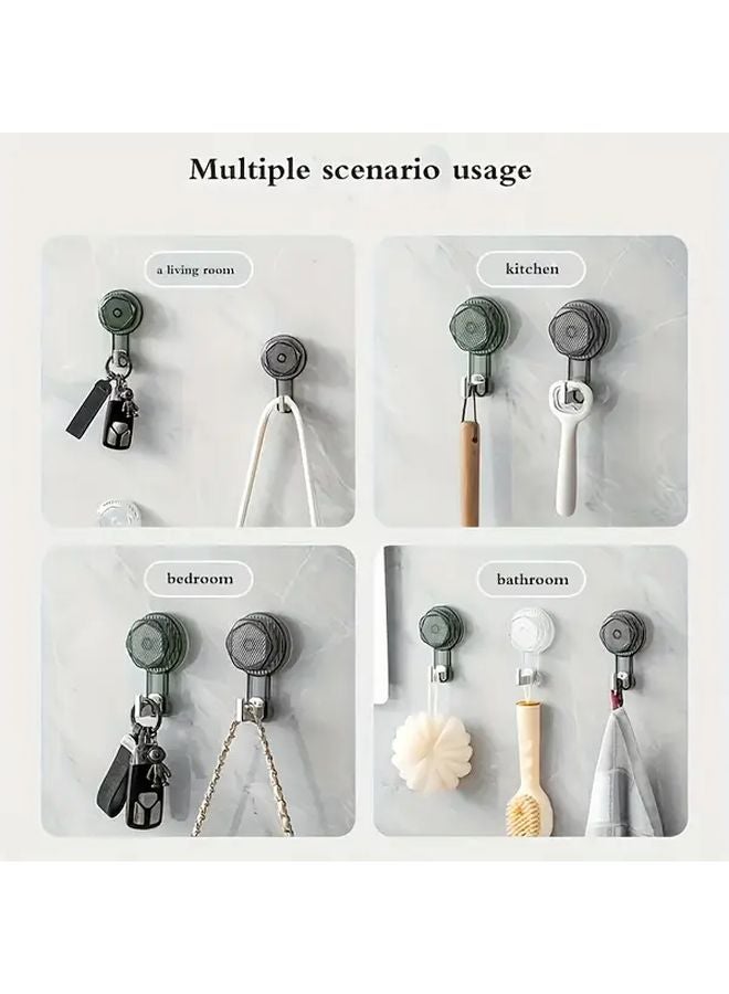 Transparent Green No Drill Adhesive Suction Cup Hook Heavy Duty Towel Clothes Hanger - Image 4